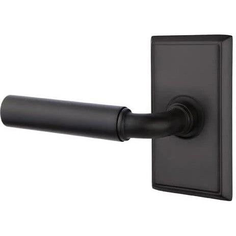 Emtek Manning Lever With Rectangular Rosette in Flat Black finish