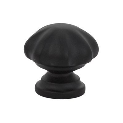 The Emtek Melon Cabinet Knob in Flat Black finish.