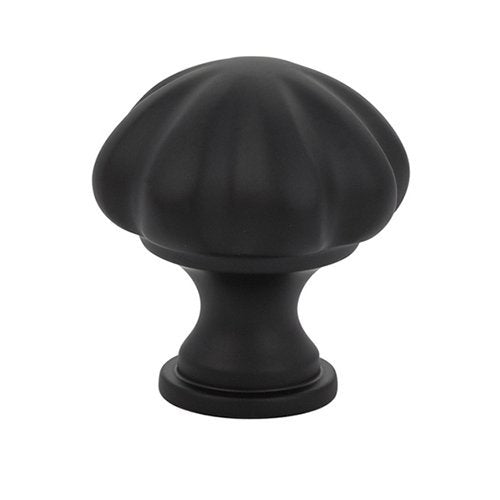 The Emtek Melon Cabinet Knob in Flat Black finish.