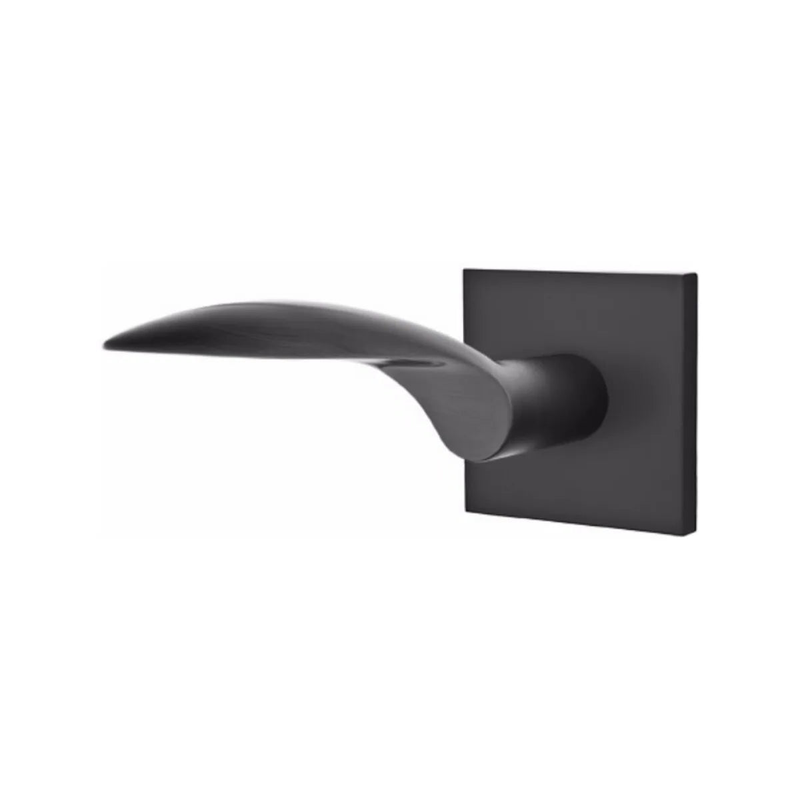 Emtek Mercury Lever With Square Rosette in Flat Black finish