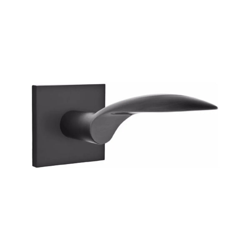 Emtek Mercury Lever With Square Rosette in Flat Black finish