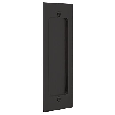 Emtek Modern Rectangular Flush Pull with Surface Screws in Flat Black finish