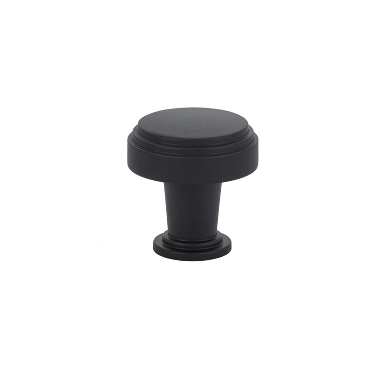 The Emtek Newport Cabinet Knob, 1 1/4" in Flat Black finish
