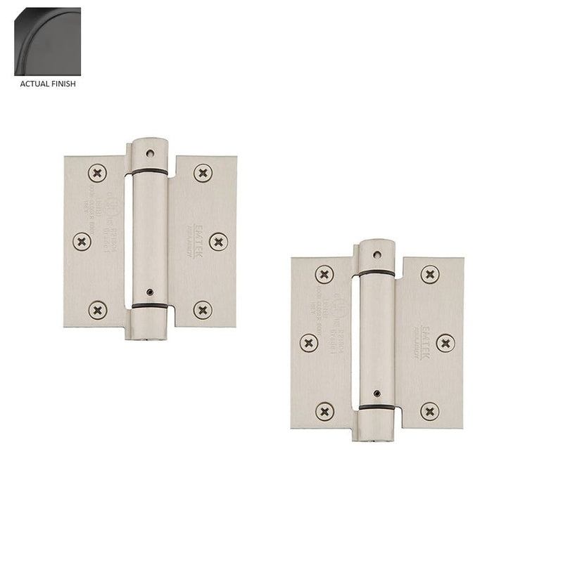 Emtek Plated Steel UL Listed Spring Hinge, 3.5" x 3.5" with Square Corners in Flat Black finish
