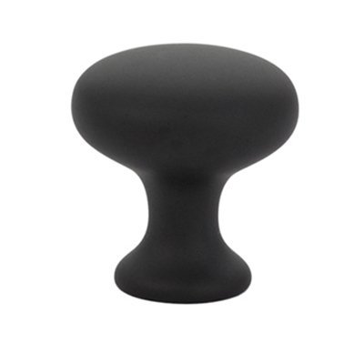 The Emtek Brass Providence Knob 1" Wide (1" Projection) in Flat Black finish