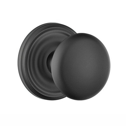 Emtek Providence Knob with Regular Rosette in Flat Black finish