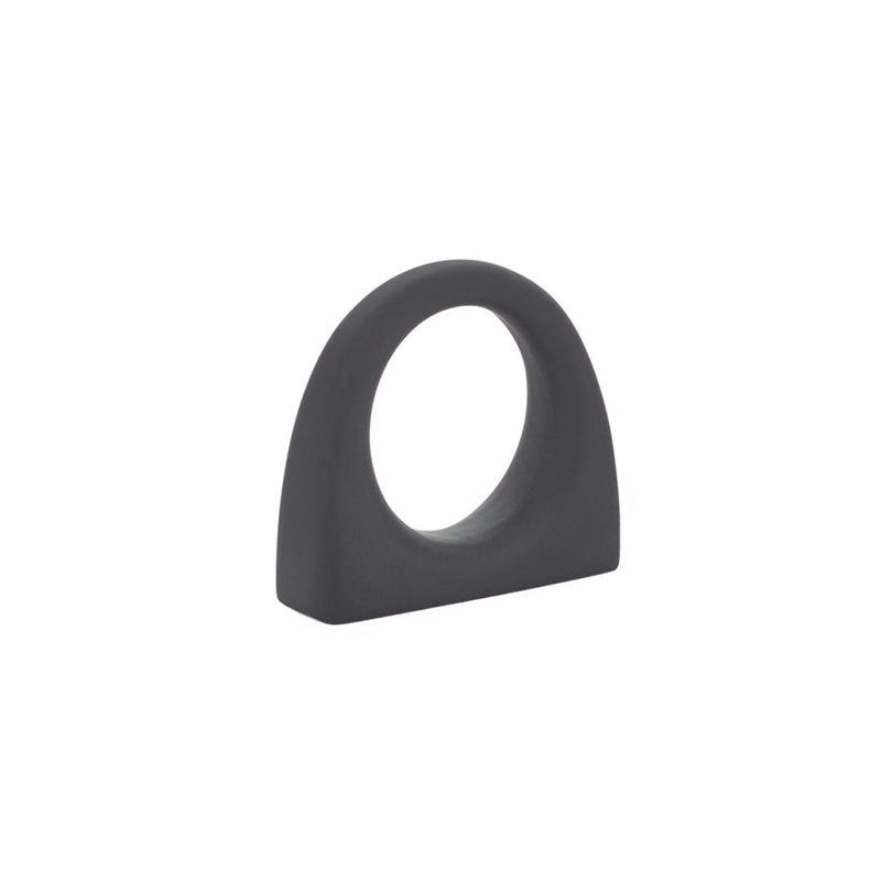 The Emtek Ring Cabinet Knob in Flat Black finish