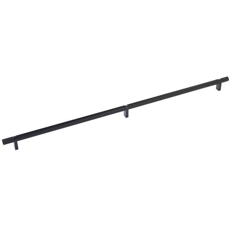 The Emtek Select Knurled Cabinet Bar Pull, 24" C-to-C in Flat Black finish