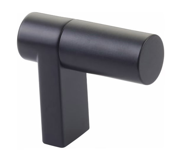 The Emtek Select Rectangular Smooth Cabinet Finger Pull 1 1/2" in Flat Black finish