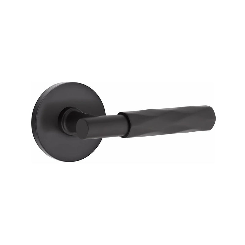 Emtek Select T-Bar Tribeca Lever with Disk Rosette in Flat Black finish