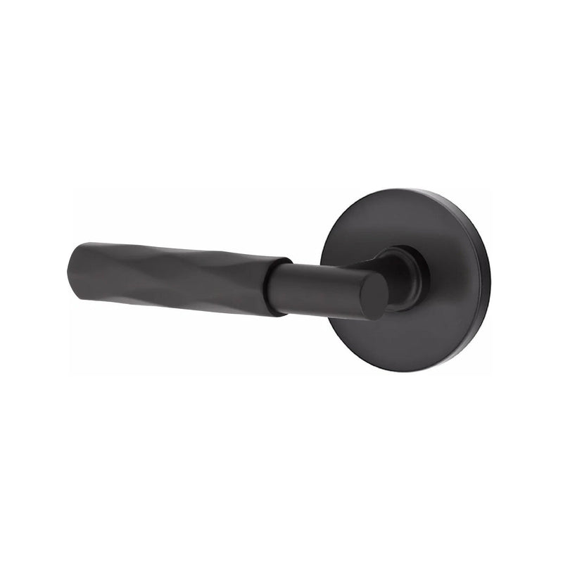 Emtek Select T-Bar Tribeca Lever with Disk Rosette in Flat Black finish