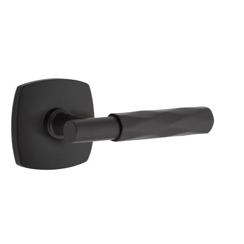 Emtek Select T-Bar Tribeca Lever with Urban Modern Rosette in Flat Black finish