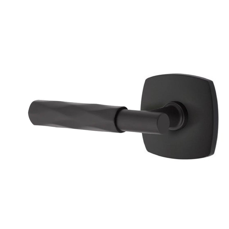 Emtek Select T-Bar Tribeca Lever with Urban Modern Rosette in Flat Black finish