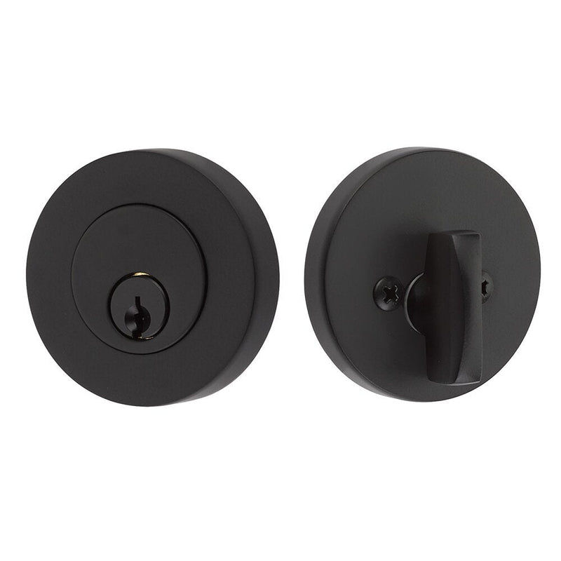 Emtek Single Cylinder Modern Disc Deadbolt in Flat Black finish