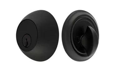 Emtek Single Cylinder Regular Keyed Deadbolt in Flat Black finish