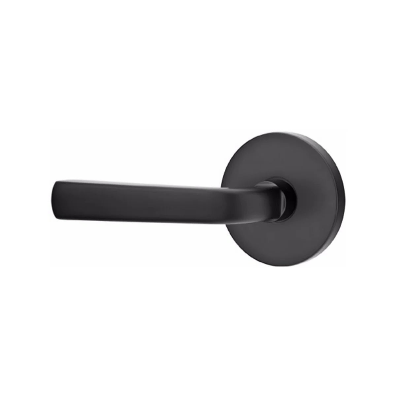 Emtek Sion Lever With Disk Rosette in Flat Black finish