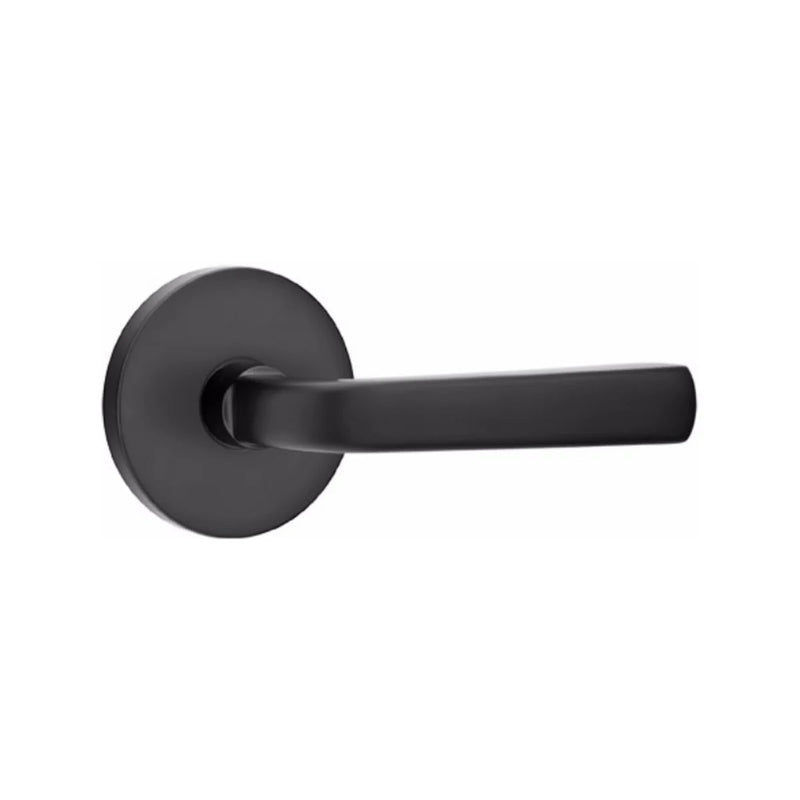 Emtek Sion Lever With Disk Rosette in Flat Black finish