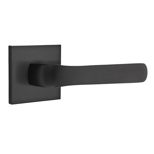 Emtek Spencer Lever With Square Rosette in Flat Black finish