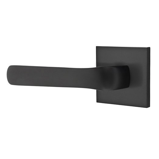 Emtek Spencer Lever With Square Rosette in Flat Black finish