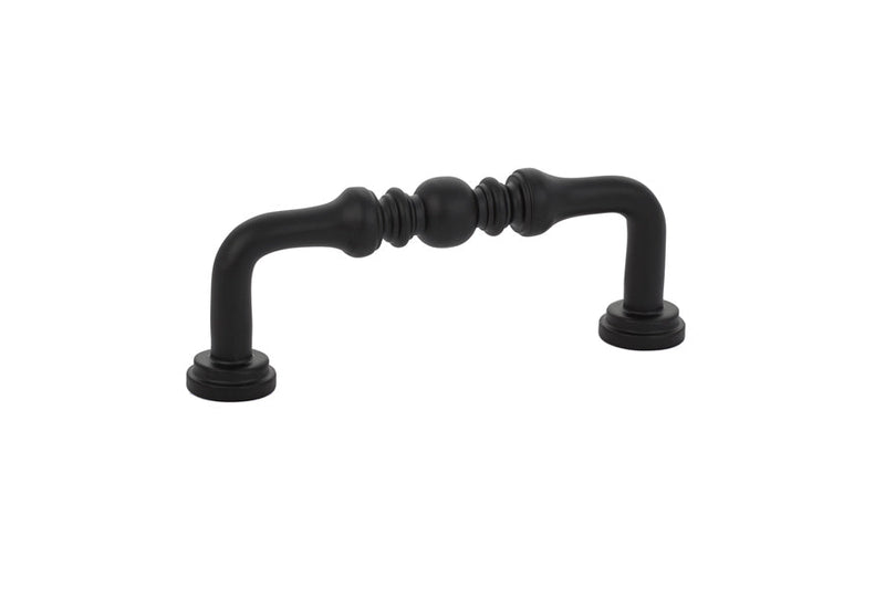 The Emtek Spindle Cabinet Pull, 3" Center to Center in Flat Black finish