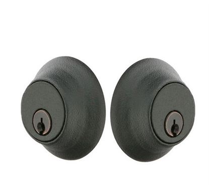 Emtek Double Cylinder #2 Wrought Steel Keyed Deadbolt in Flat Black Steel finish