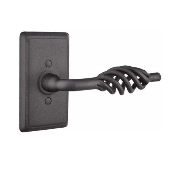 Emtek Lafayette Lever With #3 Rosette in Flat Black Steel finish