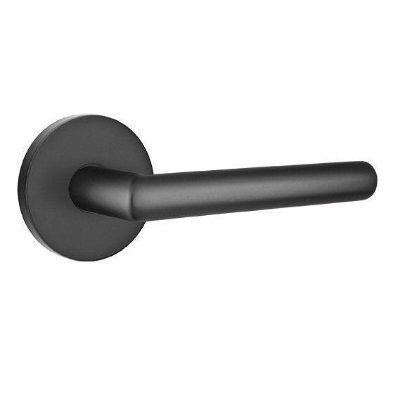 Emtek Stuttgart Lever With Disk Rosette in Flat Black finish