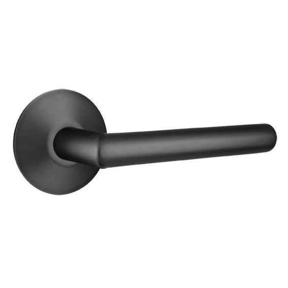 Emtek Stuttgart Lever with Modern Rosette in Flat Black finish