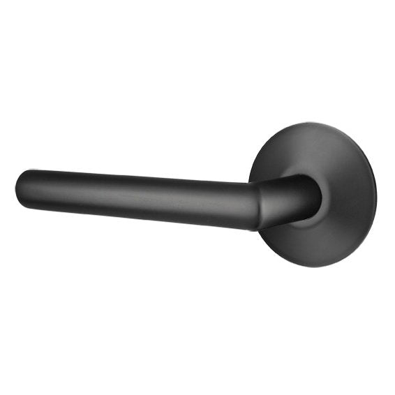 Emtek Stuttgart Lever with Modern Rosette in Flat Black finish