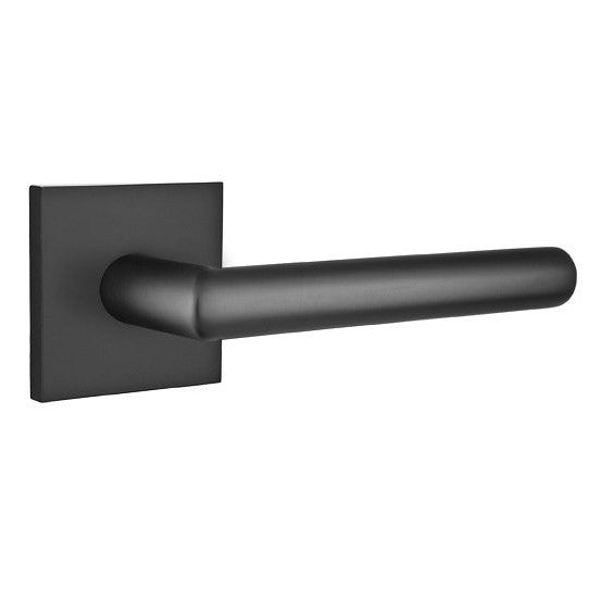 Emtek Stuttgart Lever with Square Rosette in Flat Black finish