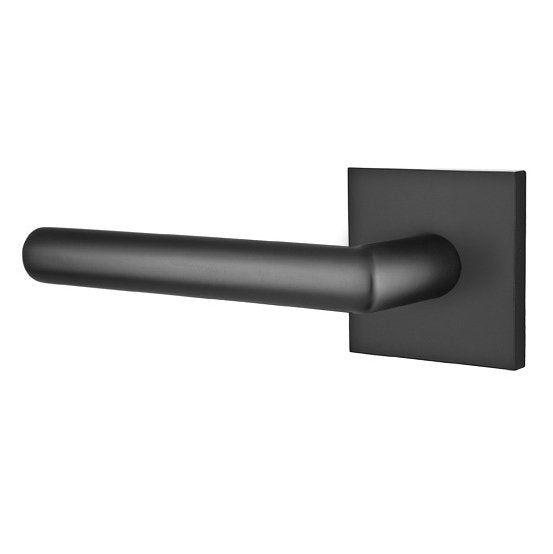 Emtek Stuttgart Lever with Square Rosette in Flat Black finish