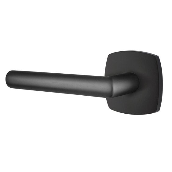 Emtek Stuttgart Lever With Urban Modern Rosette in Flat Black finish