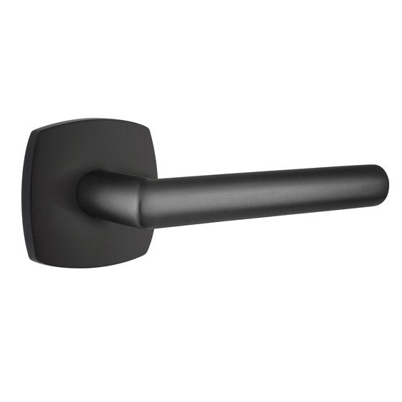 Emtek Stuttgart Lever With Urban Modern Rosette in Flat Black finish