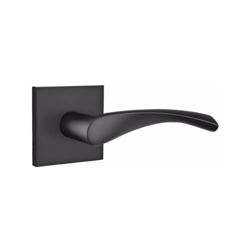 The Emtek Triton Lever With Square Rosette in Flat Black finish