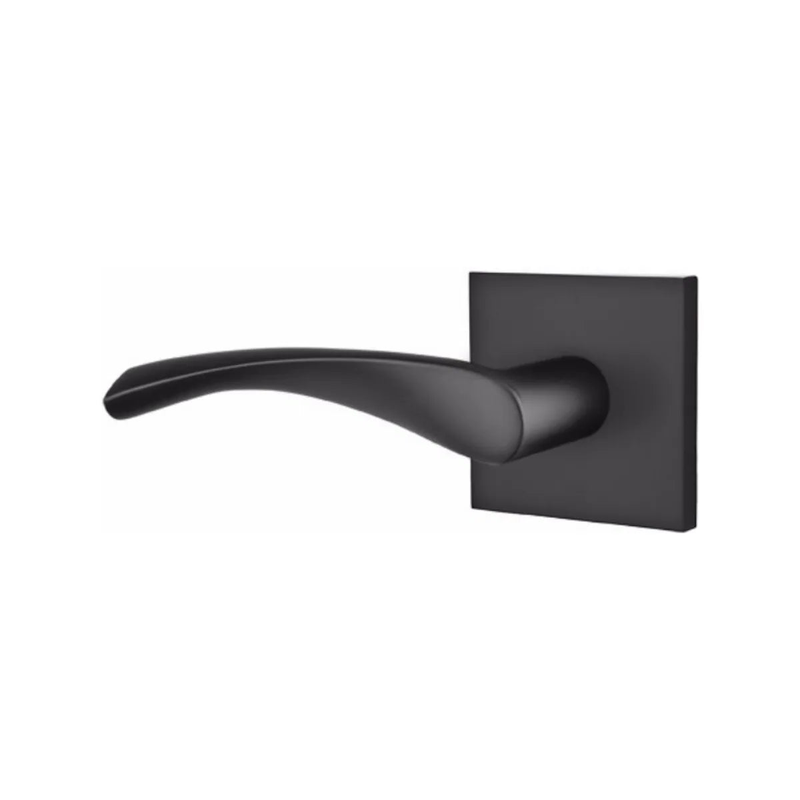 The Emtek Triton Lever With Square Rosette in Flat Black finish