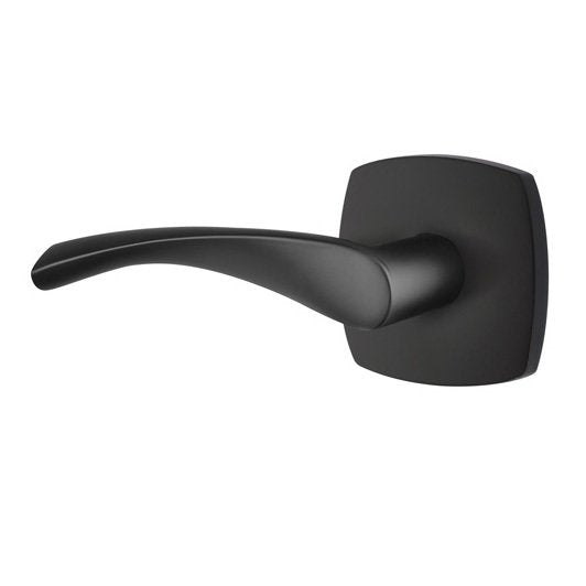 The Emtek Triton Lever With Urban Modern Rosette in Flat Black finish