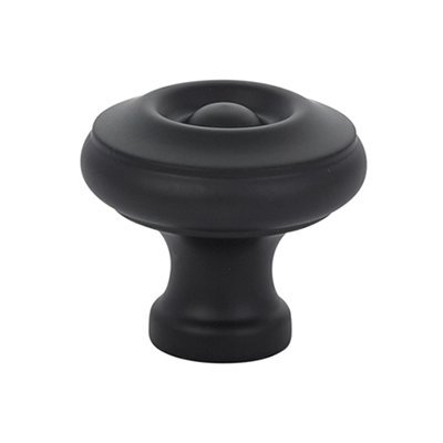 The Emtek Waverly Cabinet Knob in Flat Black finish