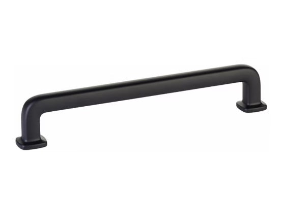 The Emtek Westridge Cabinet Pull in Flat Black finish