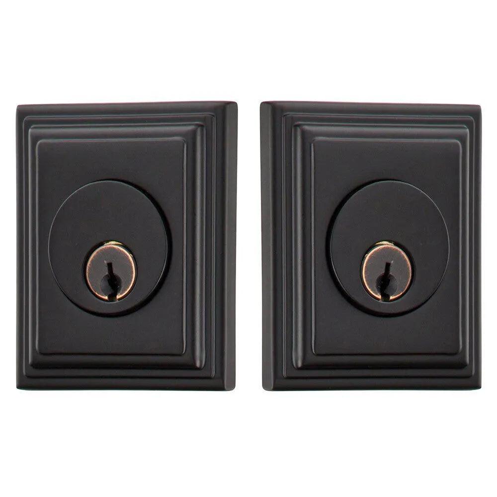 Emtek Wilshire Deadbolt, Double Cylinder in Flat Black finish