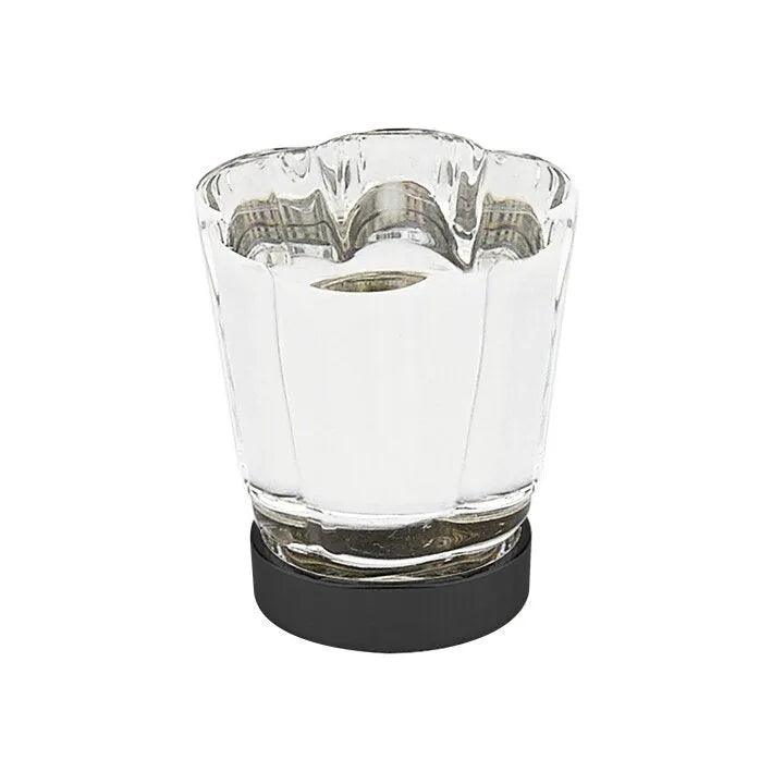 Emtek Forza Crystal Glass Cabinet Knob Flat Black
