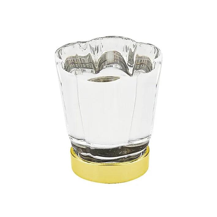 Emtek Forza Crystal Glass Cabinet Knob Unlacquered Brass