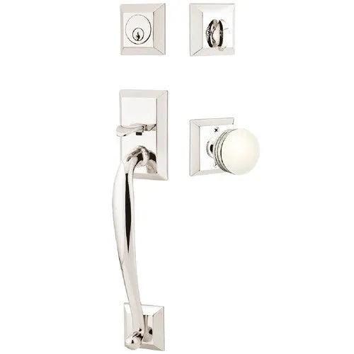 Emtek Franklin Tubular Entrance Handleset With Bern Knob Lifetime Polished Nickel