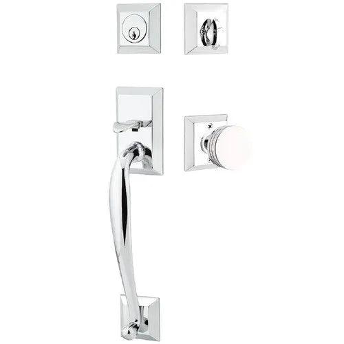 Emtek Franklin Tubular Entrance Handleset With Bern Knob Polished Chrome