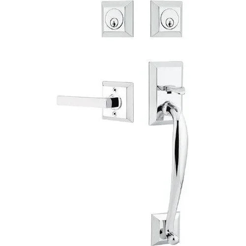 Emtek Franklin Tubular Entrance Handleset With Dumont Lever Polished Chrome
