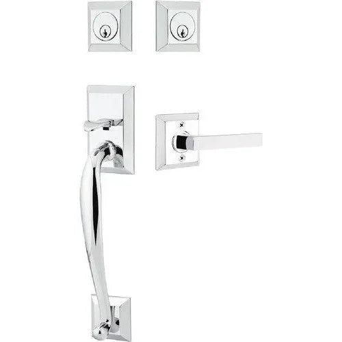 Emtek Franklin Tubular Entrance Handleset With Dumont Lever Polished Chrome