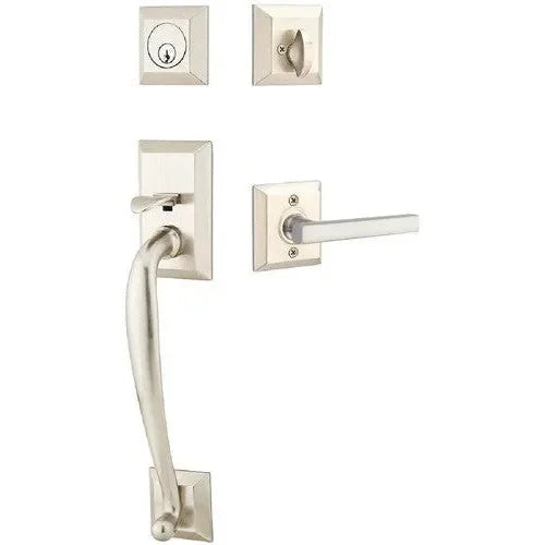 EmtekEmtek Franklin Tubular Entrance Handleset With Freestone Lever in 