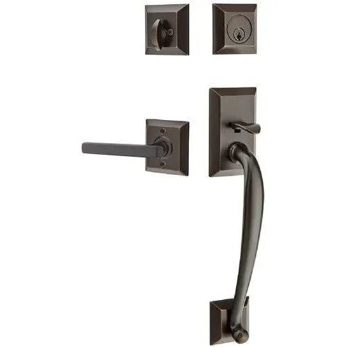 EmtekEmtek Franklin Tubular Entrance Handleset With Freestone Lever in 