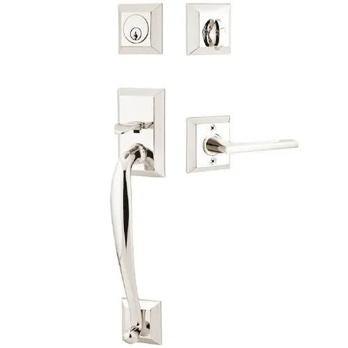 Emtek Franklin Tubular Entrance Handleset With Helios Lever Lifetime Polished Nickel