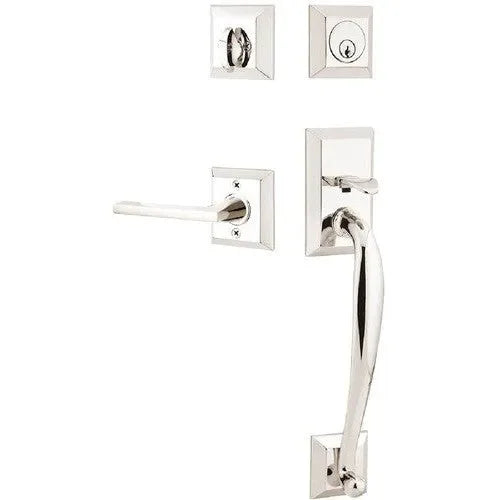 Emtek Franklin Tubular Entrance Handleset With Helios Lever Lifetime Polished Nickel
