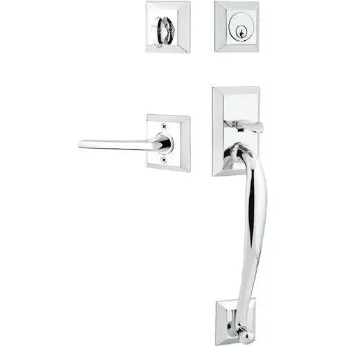 Emtek Franklin Tubular Entrance Handleset With Helios Lever Polished Chrome